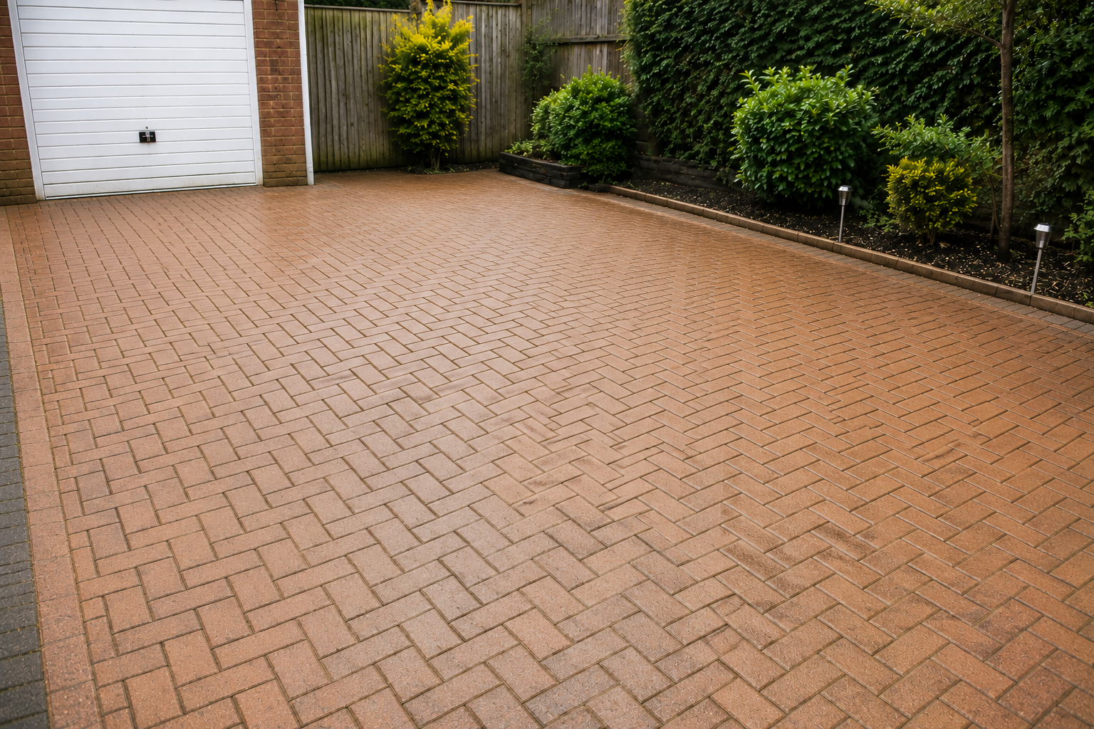 Driveway after pressure washing